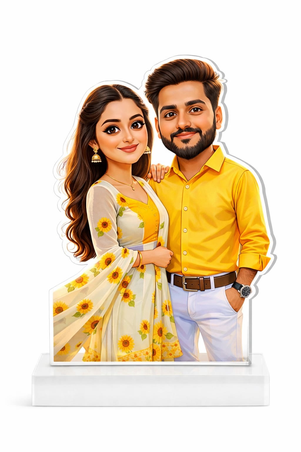 Personalized Cartoon Portrait on Acrylic – Custom Caricature Gift
